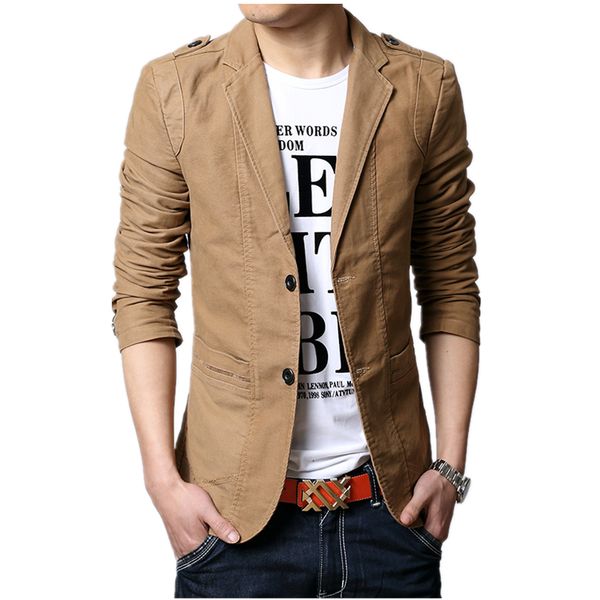 

wholesale- 2016 autumn new men blazer fashion slim casual blazer for men brand mens suit designer jacket outerwear men 3 colors m~xxxxxl, White;black