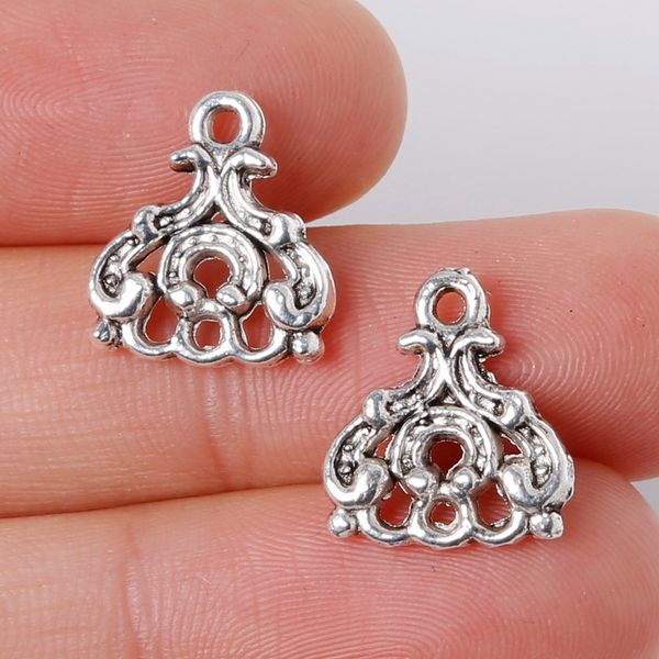

new 12pcs 13x15mm zinc alloy antique silver triangle rings diy charms pendants jewelry making diy, Bronze;silver