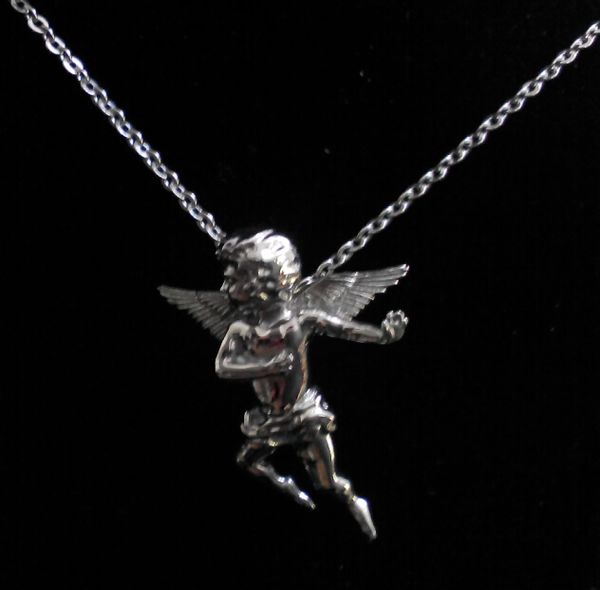 Whole Fashion Unique 316l Stainless Steel Casting Baby Angel Pendant Necklace Love Cupid Gold Heart Owl