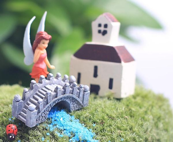 

resin mini bridge miniature landscape fairy garden moss terrarium decoration tool garden crafts dhl shipping free