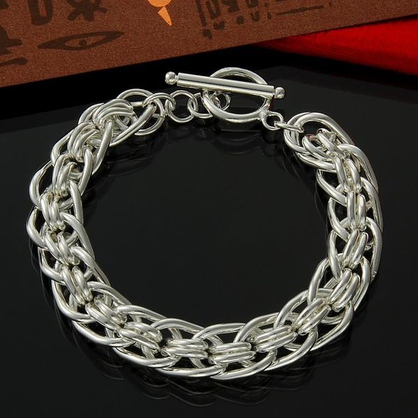 

factory direct wholesale 925 sterling silver to centipede smooth fashion bracelet sterling silver bracelet, Black