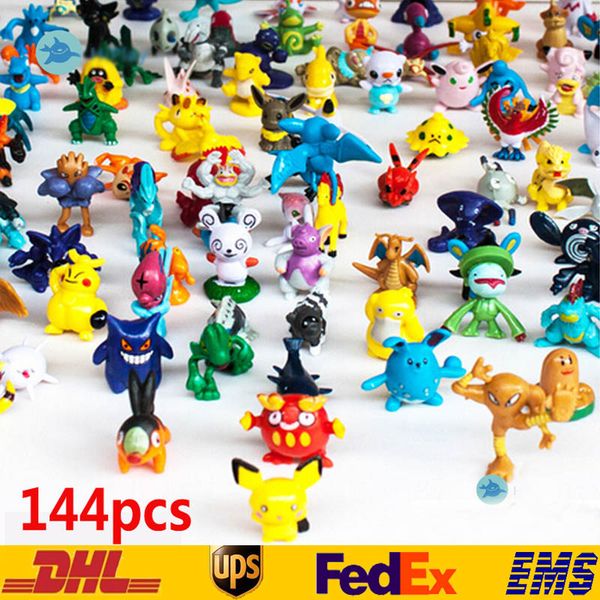 

144 pc mon ter pikachu toy pvc cartoon co play movie action figure decoration doll toy children kid gift 3cm z t02