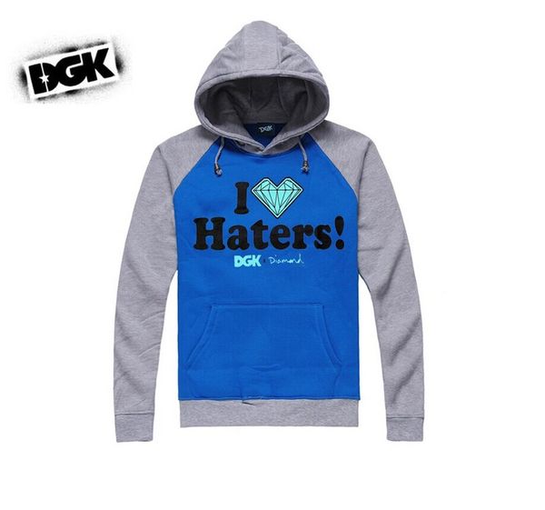 

888 s-5xl leisure male dgk hoodie sweater cool skateboard sports clothes fashion coat pullover jogging clothes, Black