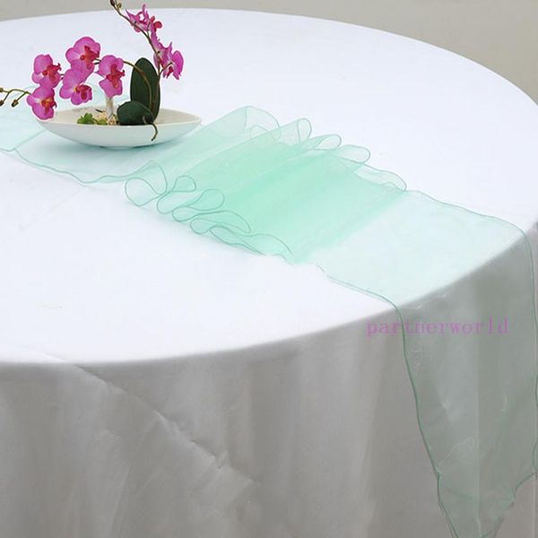 Acheter Gris Argent Organza Chemin De Table Couleurs De Decoration