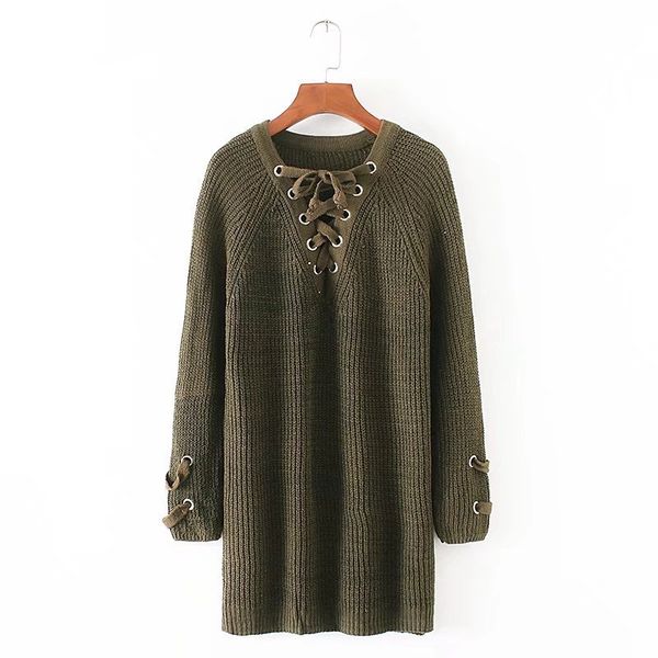 

autumn winter women's loose sleeve v-neck fashion long sweater knitwear pure colors fashion pullover knit sweater, White;black