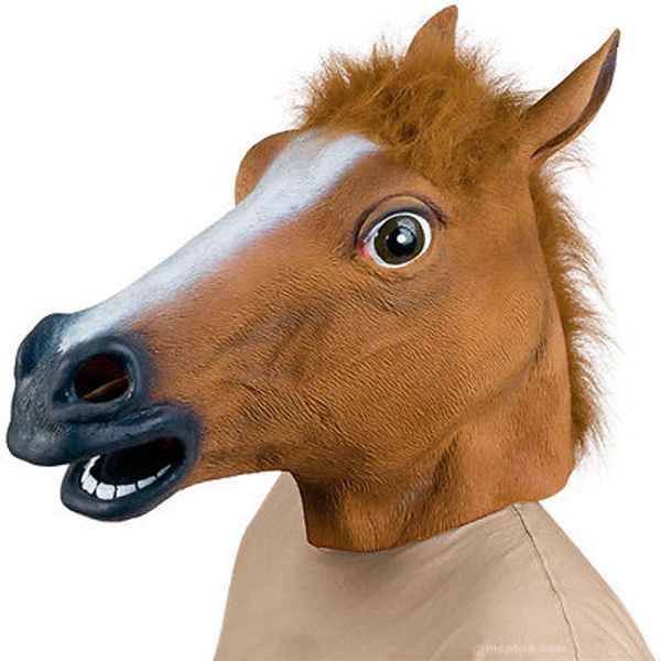 

wholesale-horse unicorn panda deer head mask creepy halloween costume theater prop adult, Silver