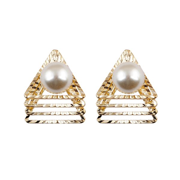 

the new alloy triangle ms. earrings 100% environmentally friendly materials / shallow kc gold 1pair / lot lot drop shipping, Golden;silver