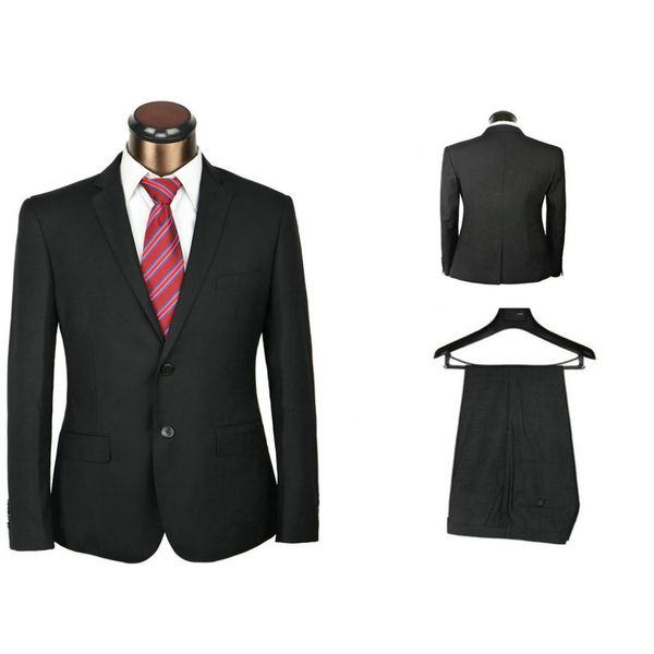 

wholesale-formal brand 2 pieces men's classic model black suits for work dropship mens suits with pants tie as gift, White;black