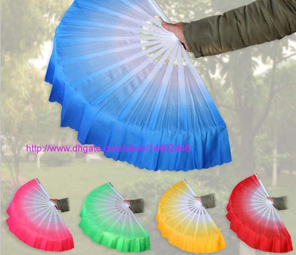 

20pcs cinese dance belly dance fan kung fu tai chi practice chinese indian performance big silk veil fan wedding party gift ship