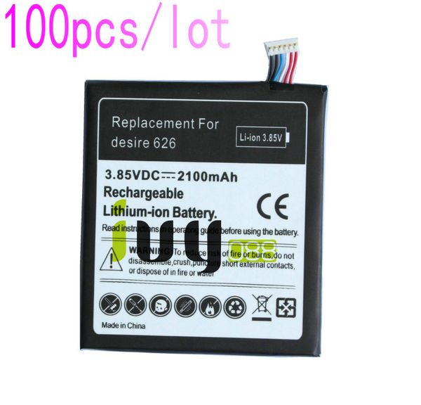 

100pc lot 2100mah b0pkx100 replacement battery for htc de ire 626 d626t d262w d262d batterie batteria batterij