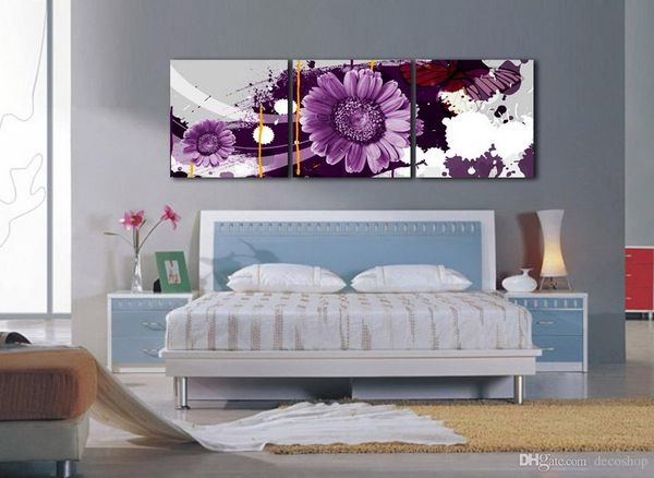 

morden chrysanthemum flowers abstract floral painting print on canvas home wall decor set3221
