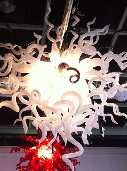 

c81-wholesale art decor white modern crystal ceiling chandelier 100% hand blown glass hanging led pendant lamps