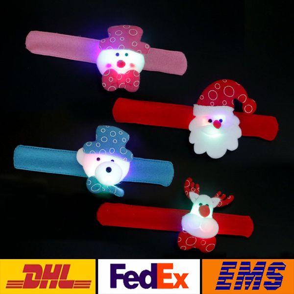 

led christmas gift pat circle bracelet xmas santa claus snowman toy wristband bracelets christmas tree decoration ornament wx-c14