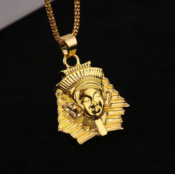 

new hip hop pharaoh of egypt pendant necklace with corn chain 24k gold plated, hign quality and ing, Silver