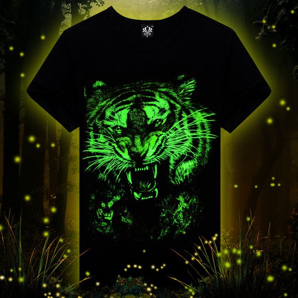 

wholesale-2016 animal printed creative t shirt 3d led men's tshirt summer novelty 3d feminina tee shirts clothes h677, White;black