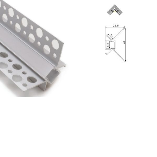 

100 x 1m комплектов / серия v формы привело алюминиевого профиля канала и 120 градусов угол алюминиевый профиль для стен внутреннего угла ла