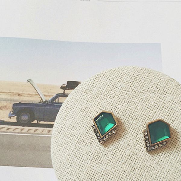 

women elegant ear stud earrings emerald gem diamante ctystal rhinestone jewelry earing earring ear ring eardrop ear accessories dhl