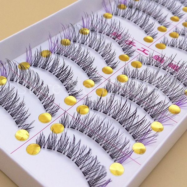 

Личность напыщенных Ложных Ресницы Цвет Фиолетовой Черная сценический макияж на