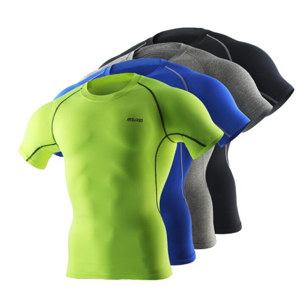 

black men's running workout compression shirts superior fabrics breathable sport training slim t-shirts ing, White;red