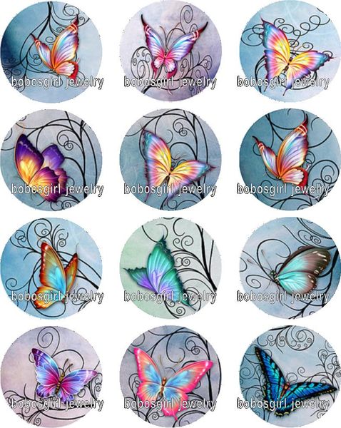 

butterfly glass snap button jewelry charm popper for snap jewelry good quality 12pcs / lot gl346 jewelry making, Crystal