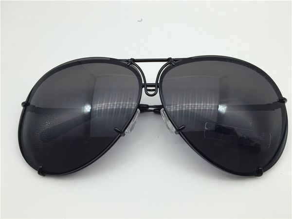 

car pilot sunglasses men a car lens carreras frame large size lens exchange mirror sunglass with extra design p8478 ecsbc, Slivery;brown