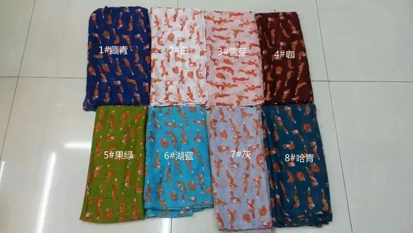 

pattern shipping small women print 2016 hijab new fashion animal wrap sale shawls fox wholesale 10pcs/lot scarf xvboq, White;black