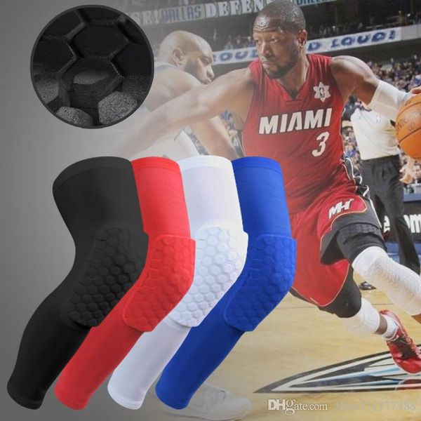 

New Honeycomb Anti-collision Professional Basketball Compression Knee Sleeve Protector Team Sports Training Knee pads Free Shipping