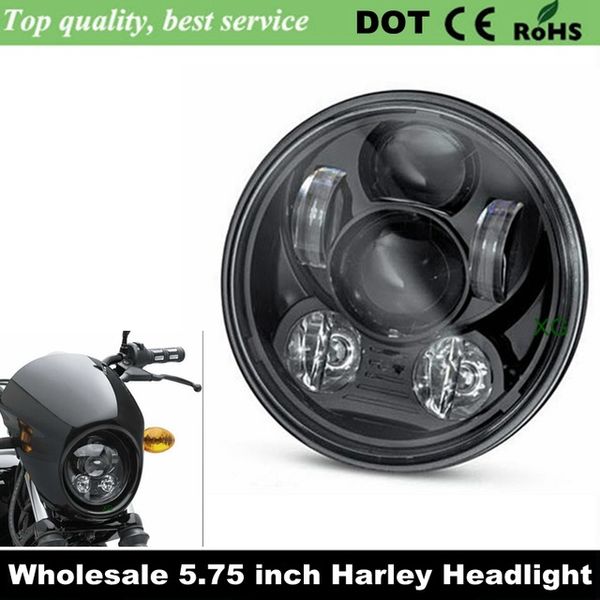 

2016 New Motos Accessories 5.75" headlight motorcycle 5 3/4" led headlight for Harley 5-3/4" Motorcycle Black Projector