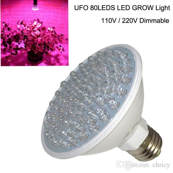 

2016 new ufo led grow light e27 4.5w led 80 leds 110v 220v hydroponic plant vegetables grow growth lighthouse rb dual band