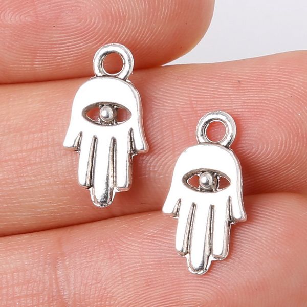 

new 22pcs 9x16mm zinc alloy antique silver hand shape diy charms pendants jewelry making diy, Bronze;silver