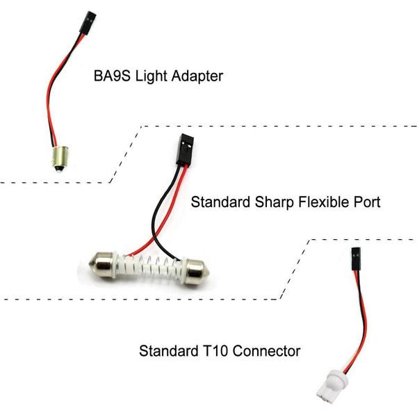 Accessori per l'illuminazione Connettori maschio e femmina a spina led per auto modificati per connettore festone luce pannello cupola / t10 / ba9s / s25 / primavera