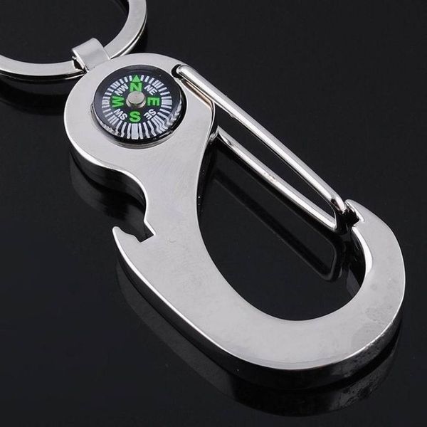 

outdoor promotions keychain key ring chain + bottle opener + compass for boy girl gift 300pcs ing, Silver