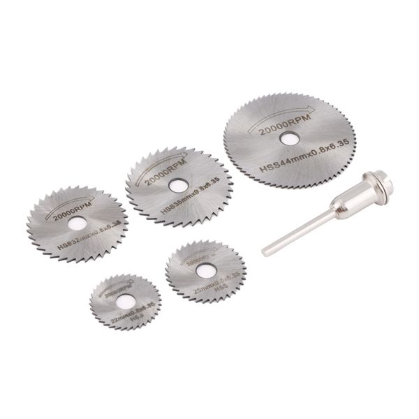 

wholesale-6pcs hss circular saw rotary blades cutting discs mandrel for dremel cutoff wholesale