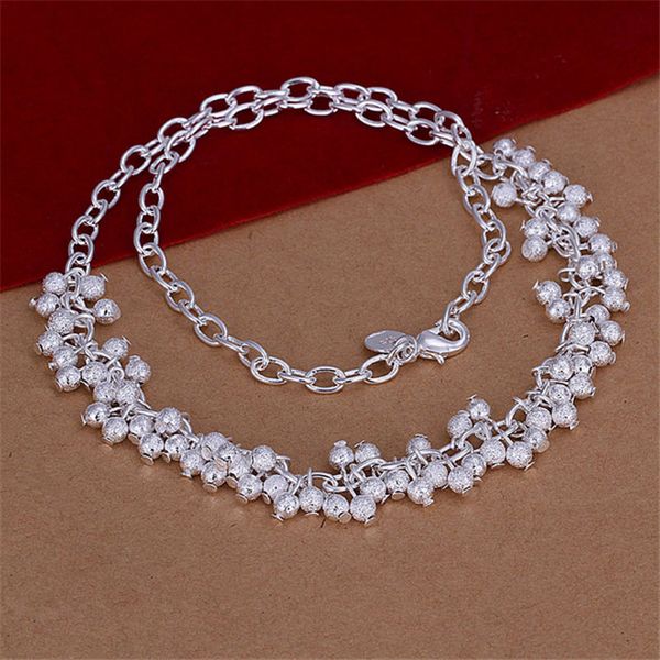 

new arrival sand light grape necklace sterling silver plate necklace sn210,wholesale fashion 925 silver chains necklace factory direct sale