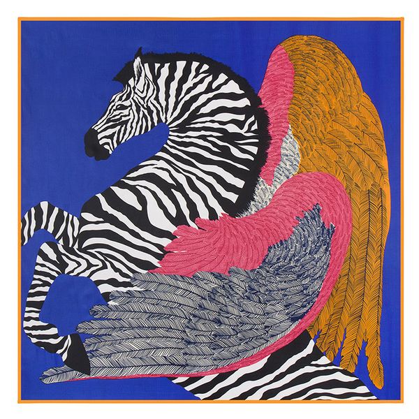 

house wings printing scarf kerchief fashion scarves women ladies grade muffler long silk chiffon bandanna wrap shawl, Blue;gray