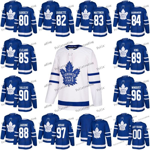 

Toronto Maple Leafs Custom 91 John Tavares Fedor Gordeev 88 Sam Jardine Kris King Nolan Valleau Max Novak Matias Cleland Hockey Jersey