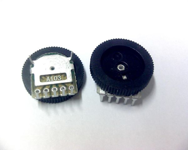 

wholesale- a103 10k 16*2mm dual 5 foot dial potentiometer potentiometer gear