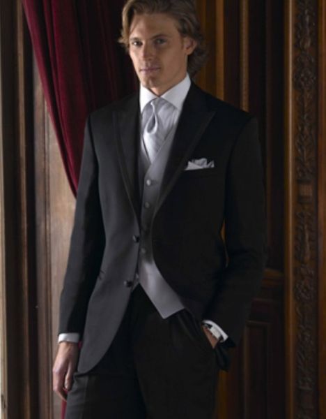 

new design black groom tuxedos groomsmen man suits mens wedding blazer suits (jacket+pants+vest+tie) no:540, Black;gray