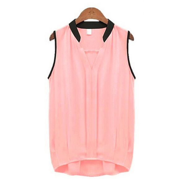 

wholesale- fashion women's casual loose sleeveless chiffon vest tank t-shirt blusa, White