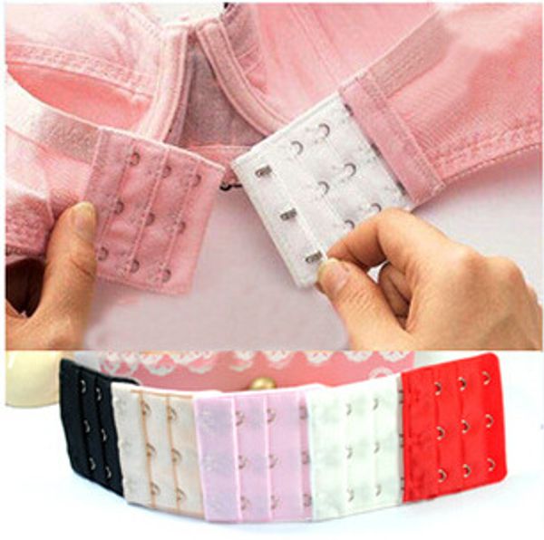 Senhoras cueca estender fivela 4 Linhas 3 Ganchos Alça de Sutiã Extensor Longo Gancho Clipe Nude Ajustável Belt Buckle Mix Cor 10000 pcs