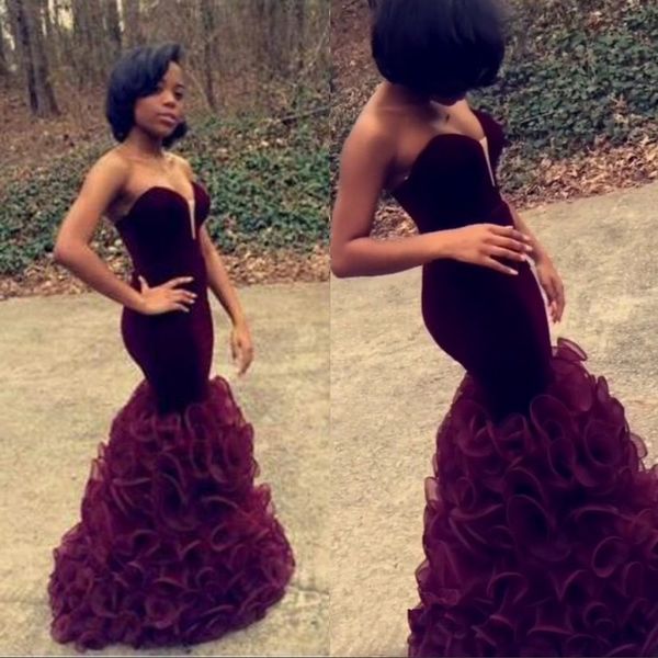 

elegant grape purple burgundy mermaid prom dresses fit and flare long floor length evening party gowns sweetheart neck sleeveless, Black