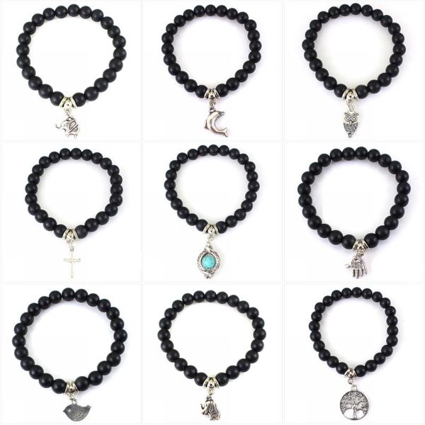 

fashion alloy elephant pendant bracelet stretch stones natural essential oils aromatherapy bracelet charm valentine's gift b341s, Golden;silver