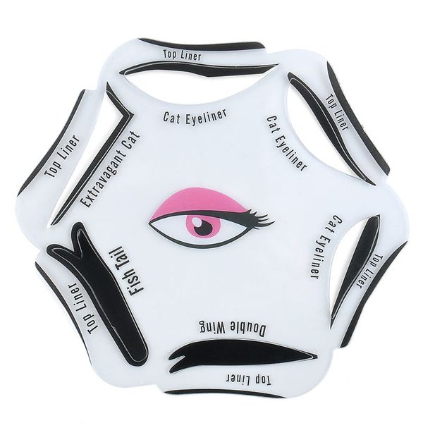 

wholesale-6 in 1 stencils eyeliner template smoky makeup guide cat eye liner quick tool bm260