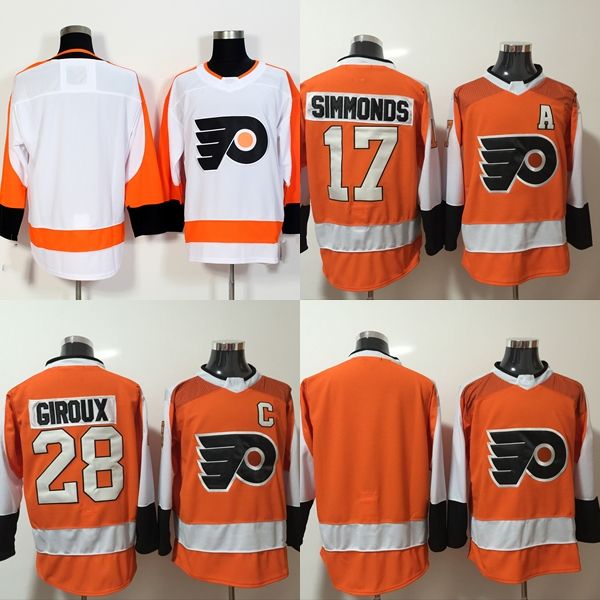 

2017 philadelphia flyers blank 17 wayne simmonds 28 claude giroux 53 shayne gostisbehere embroidery ice hockey jerseys, Black;red