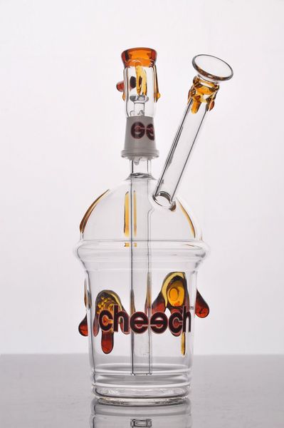 Bongo de vidro Cheech com um par de bongos de vidro com plataforma de óleo de tartaruga Mini cachimbo de água