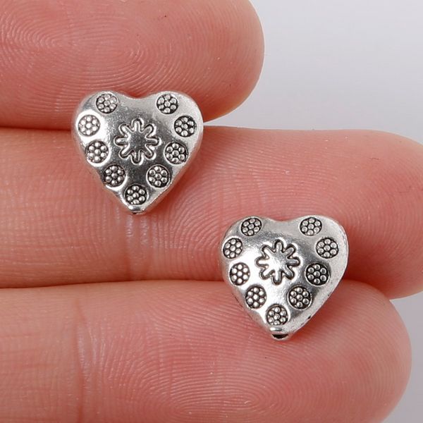 

new 7pcs 10x11mm zinc alloy antique silver loving heart diy charms pendants jewelry making diy, Bronze;silver