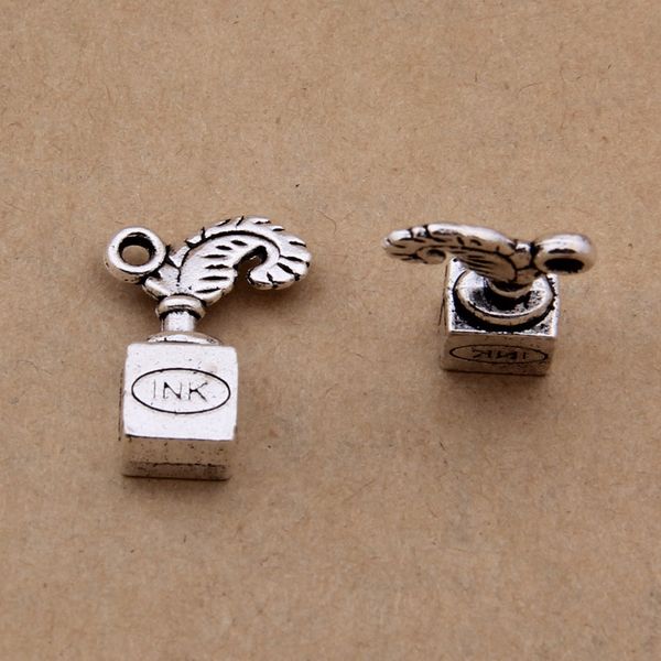 

antique silver plated alloy ink bottle vintage pendant charms 50pcs aac1225, Bronze;silver