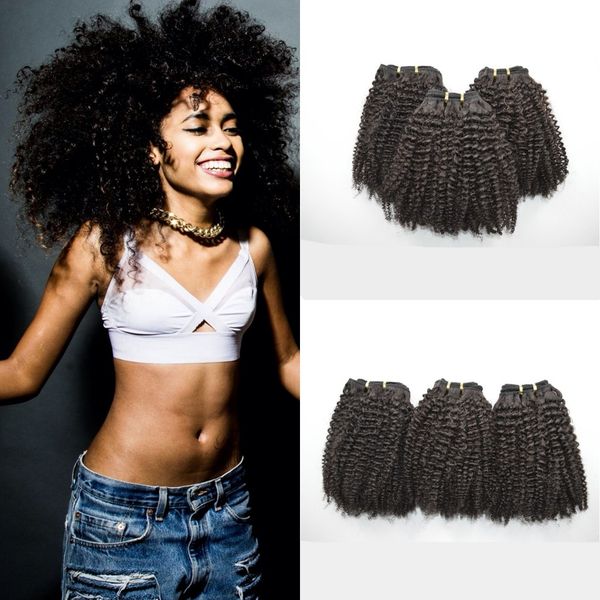 4a 4b 4c Afro Kinky Curly Peruvian Virgin Hair Bundles 8 30inch