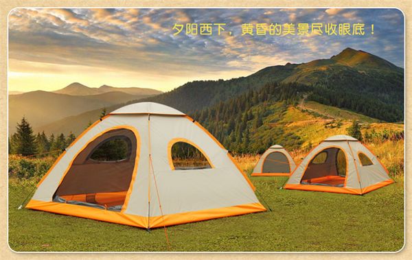 Zelt für 3–4 Personen, Outdoor-Zelte, Sommer-Outdoor-Zelte 2016, Campingunterstände für zwei Personen, doppelte Aluminiumstange gegen DHL, schneller Versand