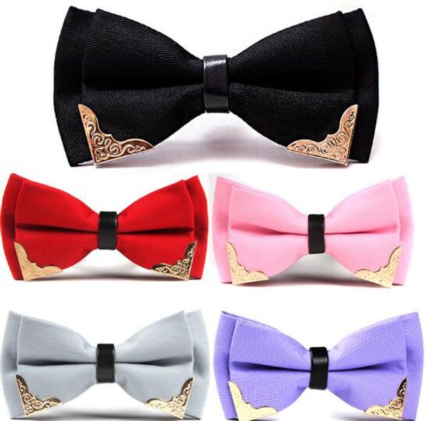 

2016 новый мужской галстук-бабочка вставки металлический цветок воротник взрослых сплошной цвет галстук-бабочка платье аксессуары горячая ра, Black;gray